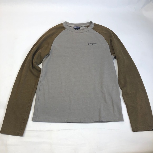 Patagonia Organic Cotton Long‎ Sleeve Raglan Tee Shirt Logo Back Size S - Picture 3 of 12